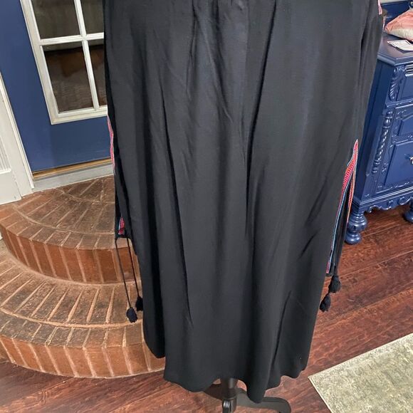 Falls Creek Black Long Sleeve Boho Shift Dress Woven Chest South Western 3X - Picture 4 of 6